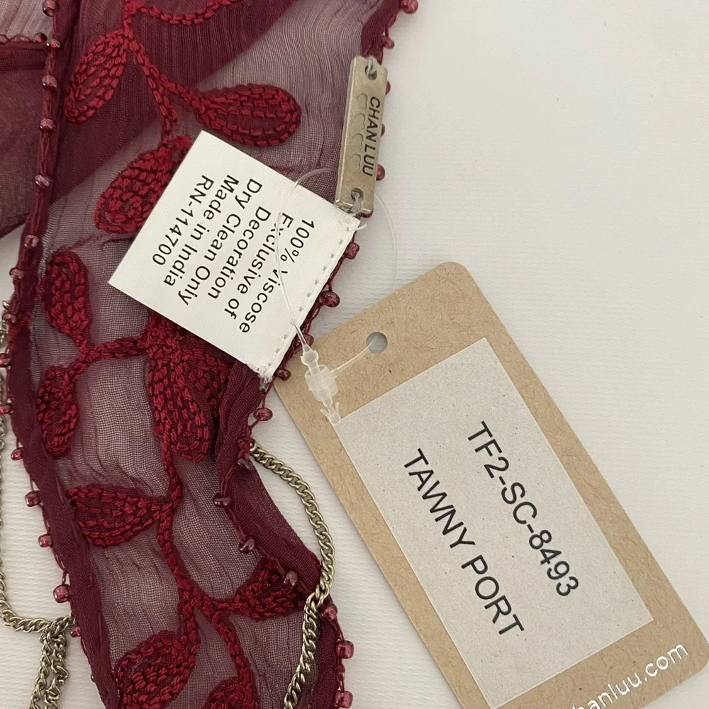 Chan Luu Tawny Port Skinny Scarf